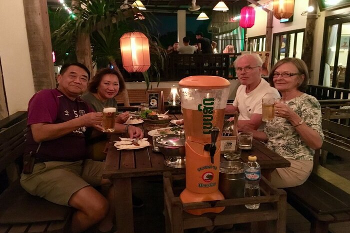 Tourists enjoy diner at Kong View Bar & Restaurant